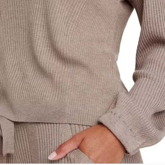 Splendid Georgie Cashblend Rib Sweater Tawny Heather Size M - Picture 2 of 8